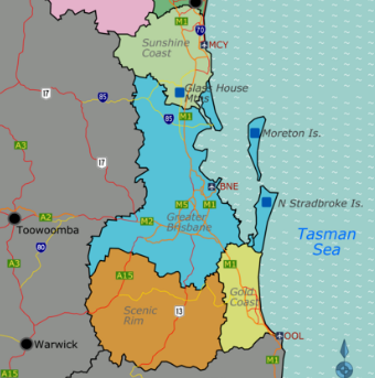 Map of South East Queensland